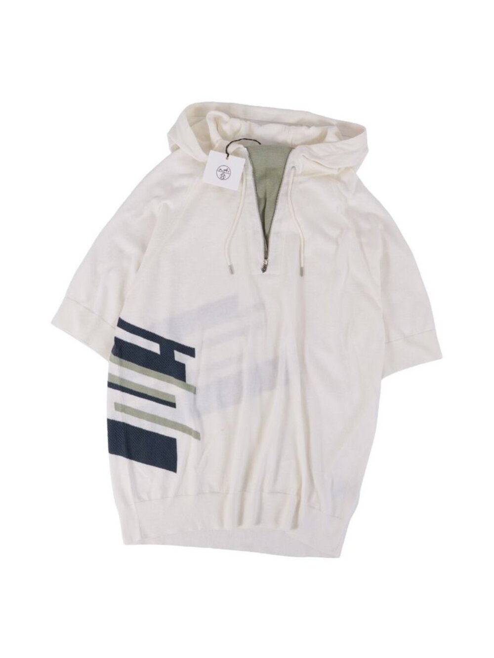 Hermes Knit Hoodie Short Sleeve Half